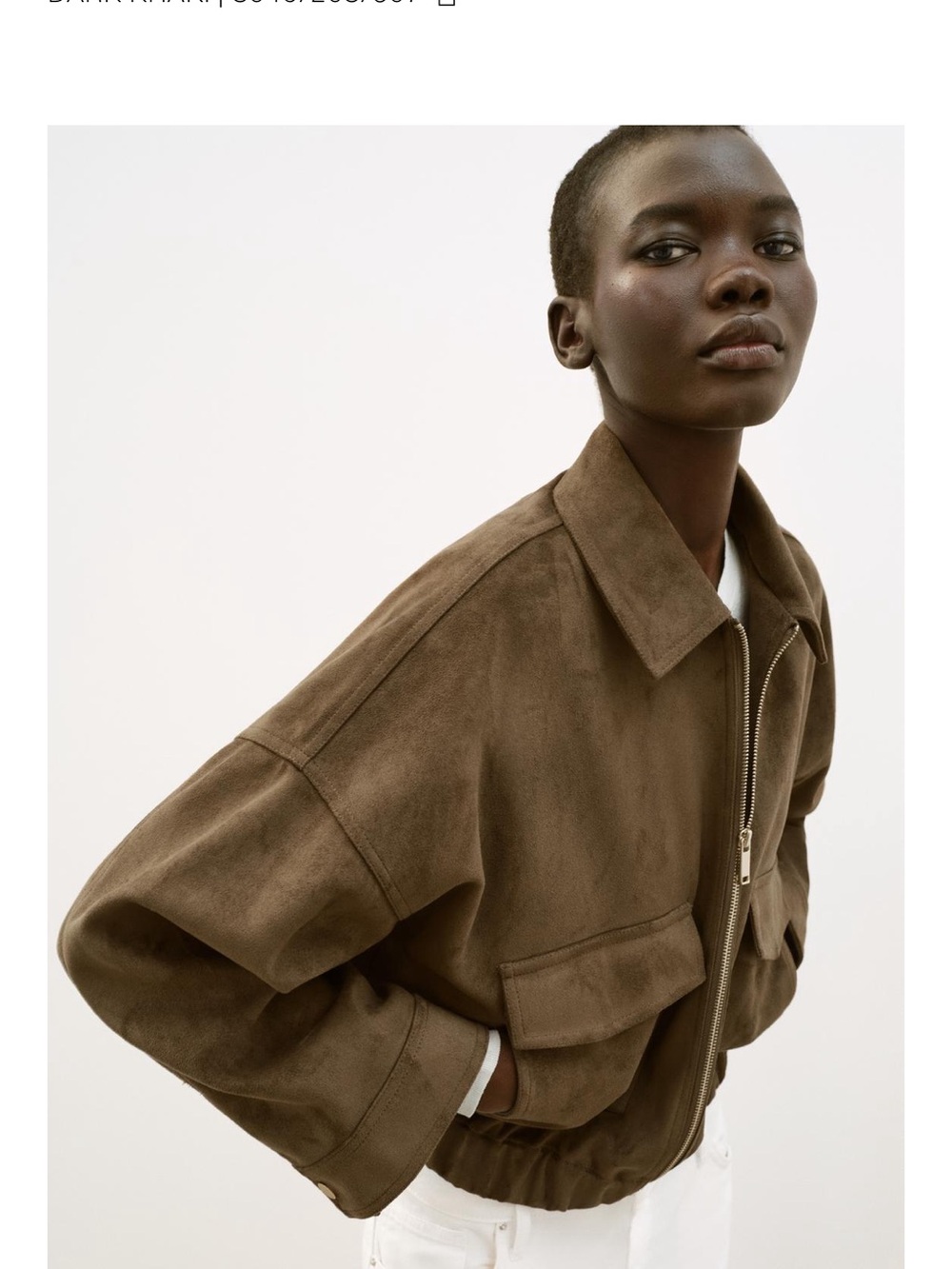 Zara Suede-Look Bomber Jacket - Women's - Picture 7 of 8